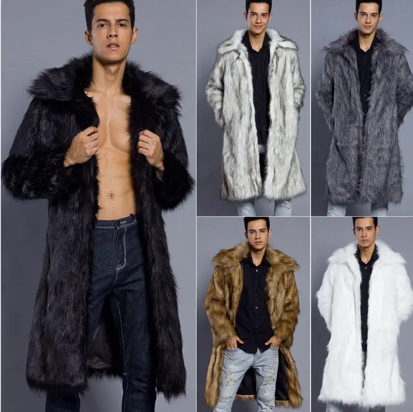 S/3Xl мужские длинные пальто из искусственного меха, большие размеры, повседневные куртки из искусственного меха, теплые зимние осенние кожаные пальто Jaqueta De Couro J2962