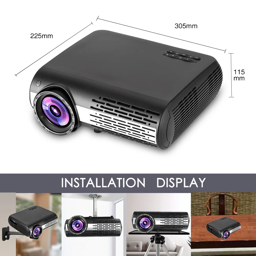 Светодиодный проектор ALSTON M2/M2W FULL HD 1080P дополнительная версия Android Wi Fi HDMI USB VGA Bluetooth