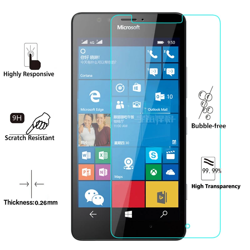 2.5D 0 26 мм 9H закаленное стекло для Microsoft Lumia 950 950XL Защитная пленка Nokia XL | Мобильные