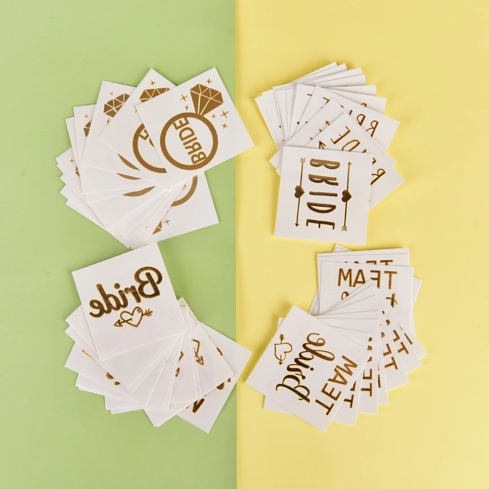 Золотая временная татуировка для невесты девичник свадебный душ свадебные