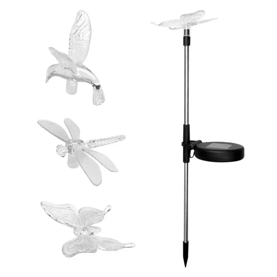Explosion LED Solar Garden Light Dragonfly Butterfly Bird Outdoor Waterproof Garden Lawn Path Decorative Light