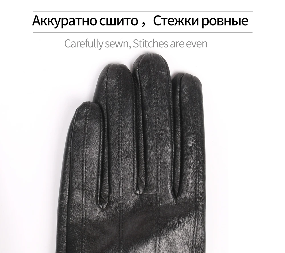Joolscana Мужские кожаные перчатки с сенсорным экраном коричневые черные из натуральной овчины зимние перчатки