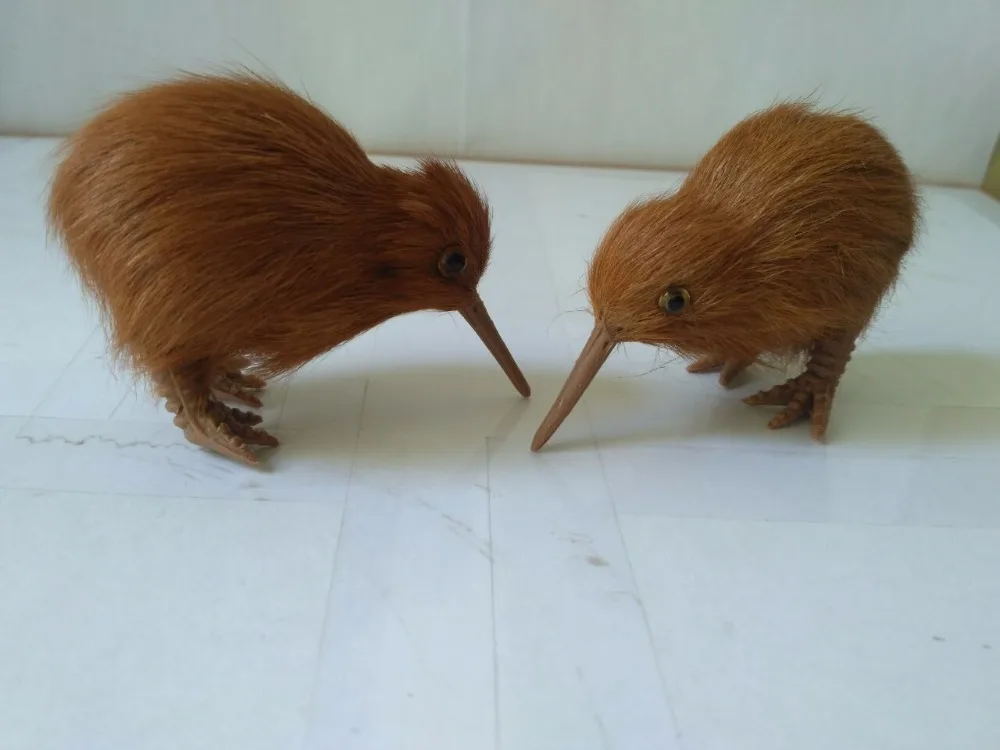 

simulation kiwi bird polyethylene&furs mini 9x4x6cm kiwis model one lot/ 2 pcs handicraft home decoration gift d2035