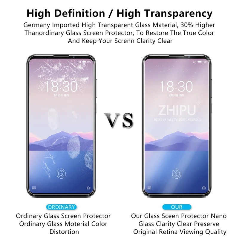 Закаленное стекло для Meizu 16XS 2 шт. защита экрана 2.5D 9H Премиум защитная