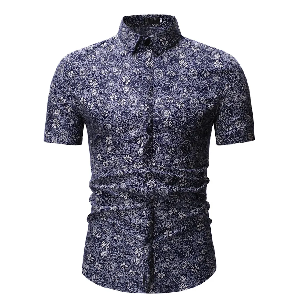 Hot Fashion Design High Quality Men Pattern Casual Printing Cotton Lapel Camouflage Short Sleeve Shirt | Мужская одежда