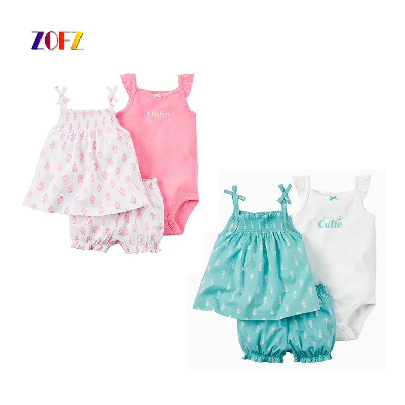 Zofz хлопок детские одежда для девочек Повседневные принты Одежда малышей