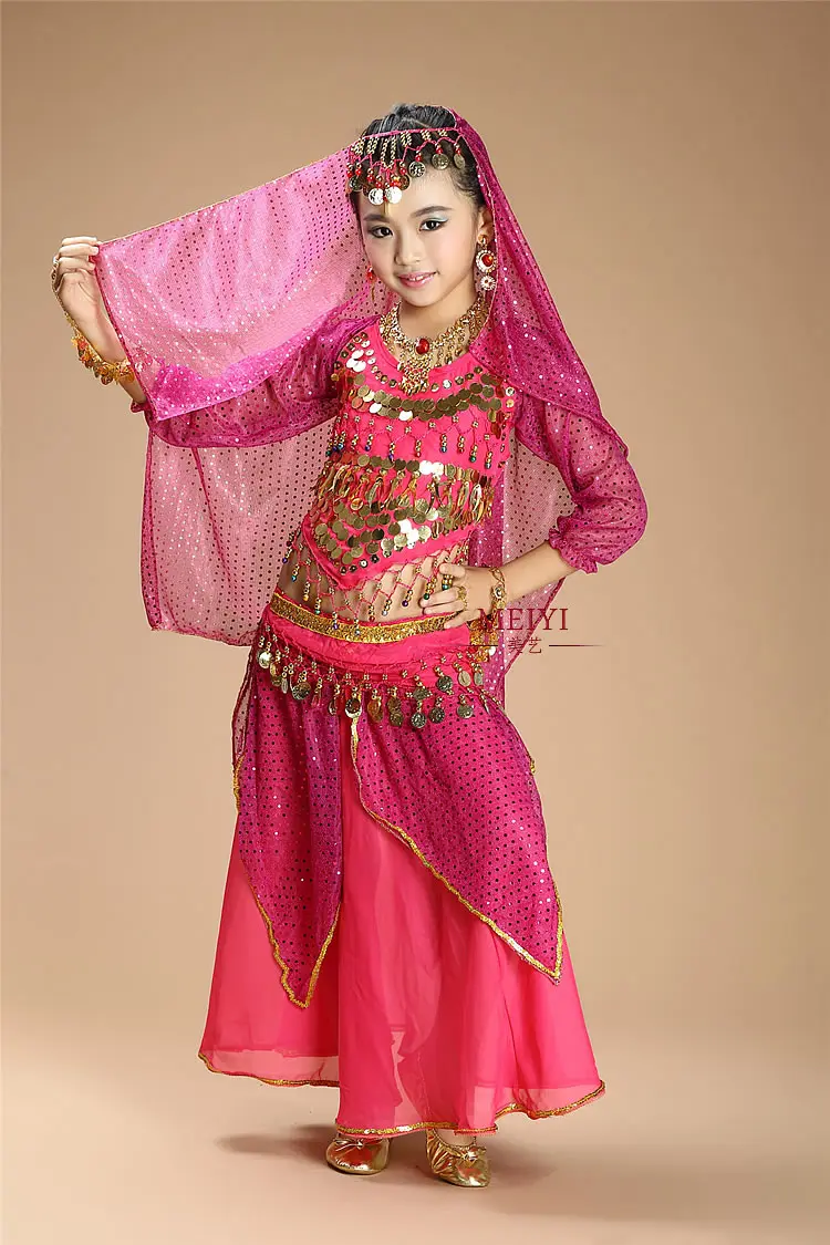 Восточные Танцевальные Костюмы Болливуда для детей платья живота