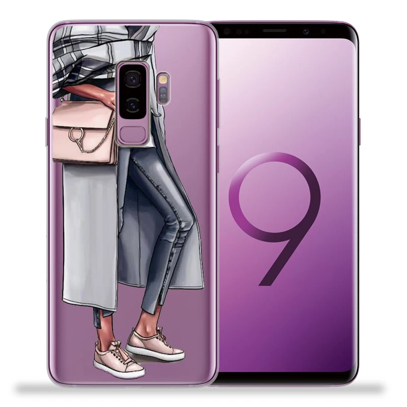 Модные женские туфли на высоком каблуке с цветами для samsung Galaxy S9 S8 S10 Plus S7 S6 Edge S10 Lite Note 8 9 Мягкий ТПУ чехол Etui