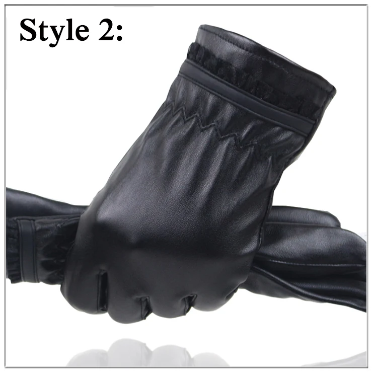 Lace Longkeperer новые кожаные зимние Guantes теплые перчатки из овчины женские кожаные перчатки для вождения предотвращают перчатки от холода для мужчин G273 - Цвет: Lace