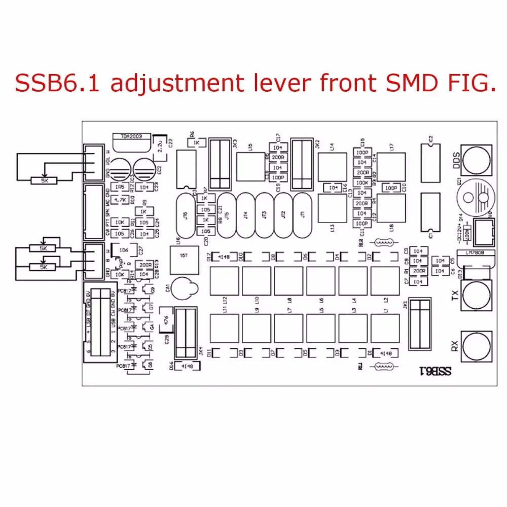 Бесплатная доставка 6 кВ ssb6.1 коротковолновый Радио трансивер доска DIY Kit| |