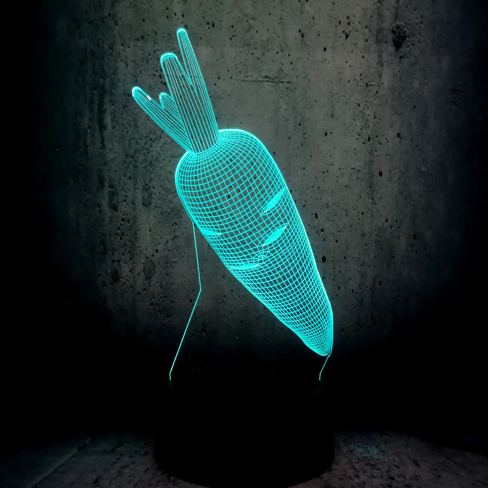 СВЕТОДИОДНЫЙ ночник в виде моркови и кролика 3D фонарик с USB-подсветкой для сна
