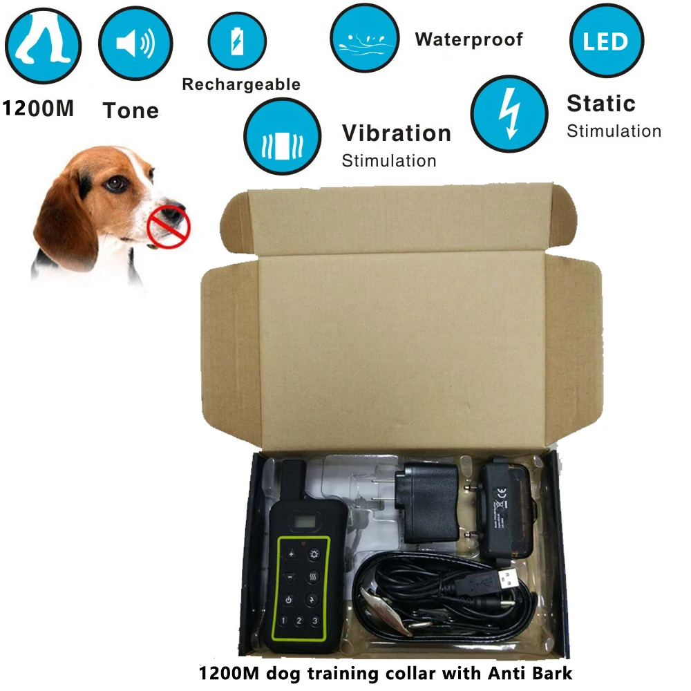 Dog Training Collar 2 in 1 PTS1200 Remote With Anti Bark Controller Device for Dogs |
