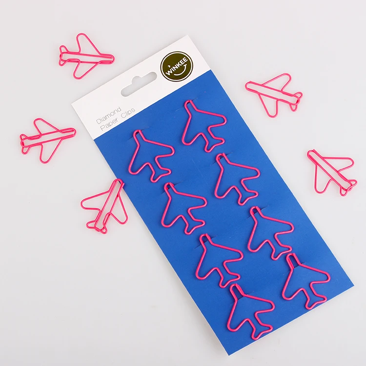 

Розовый зажим для самолета Закладка креативный стиль бумажный зажим креативный самолет металлические скрепки для бумаги Kawaii Канцтовары ...