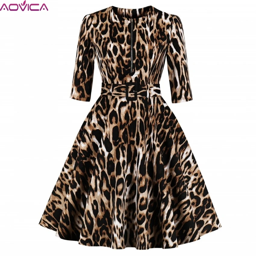 Женское офисное платье с леопардовым принтом пикантное элегантное весеннее