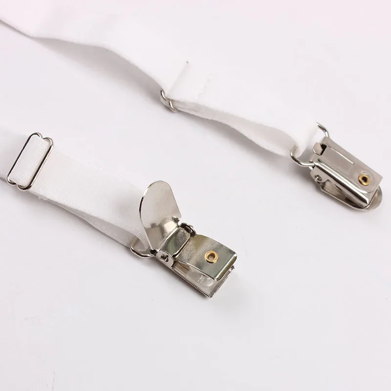 Однотонные белые подтяжки для рубашек 2 шт. мужчин унисекс эластичный пояс с