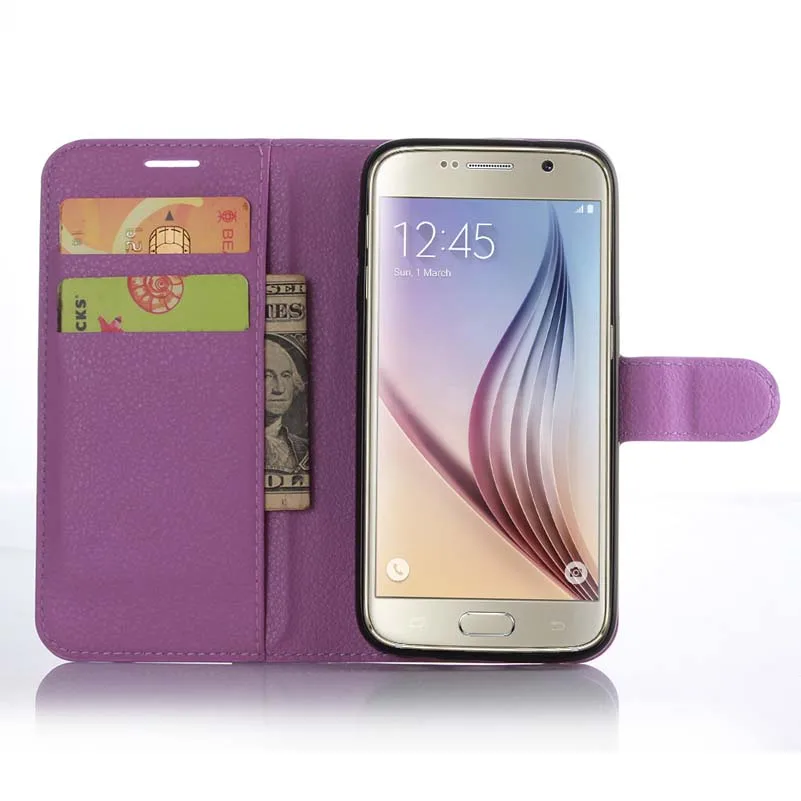 Hot Lichi Skin Wallet Leather Phone Case For Samsung Galaxy S7 Magnetic Cover Cases Luxury Holster Bag | Мобильные телефоны и