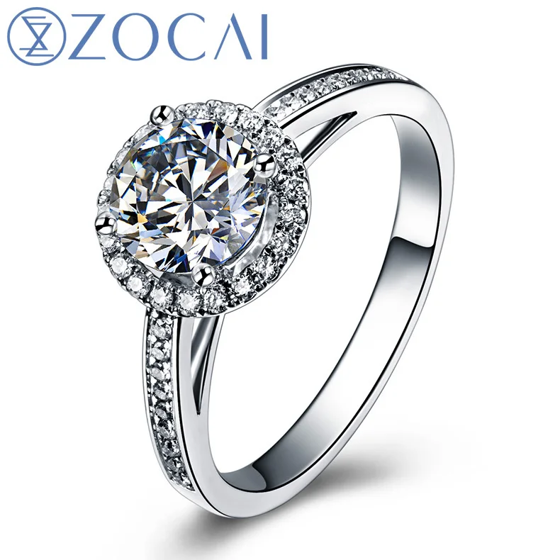 Женское кольцо ZOCAI Whirling Dance Real 0 70 CT Certified F G/SI Diamond 18 К белое золото (Au750) W03831|engagement rings