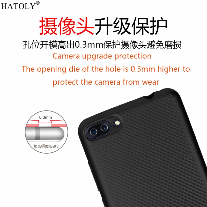 Чехол HATOLY для Asus ZenFone 4 Max ZC554KL Zenfone Ультратонкий Мягкий ТПУ/углеродное волокно