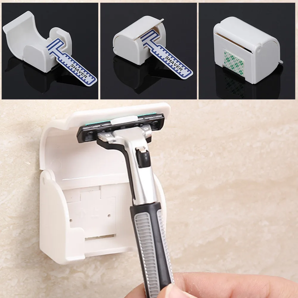 Пластиковый держатель для бритвы белого цвета 1 шт. настенный набор ванной