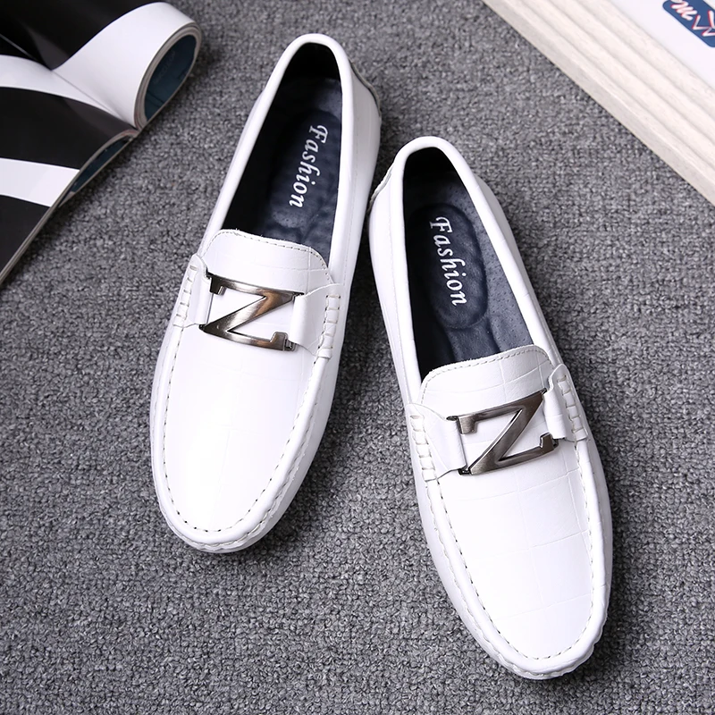 Классические модные мужские лоферы с металлическим носком без шнуровки дышащая