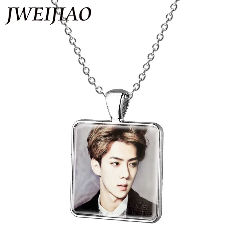 JWEIJIAO Трендовое К поп певица колье чокер EXO SE HUN арт фото для квадратного