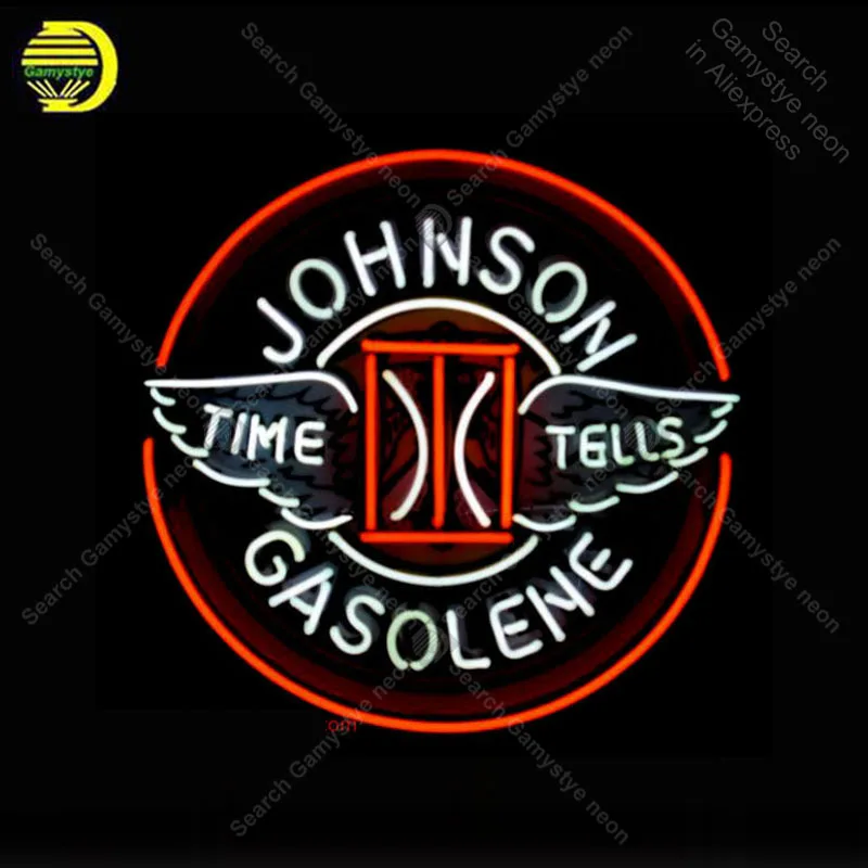 Неоновая вывеска для Johnson бензиновая неоновая лампочка время подскажите