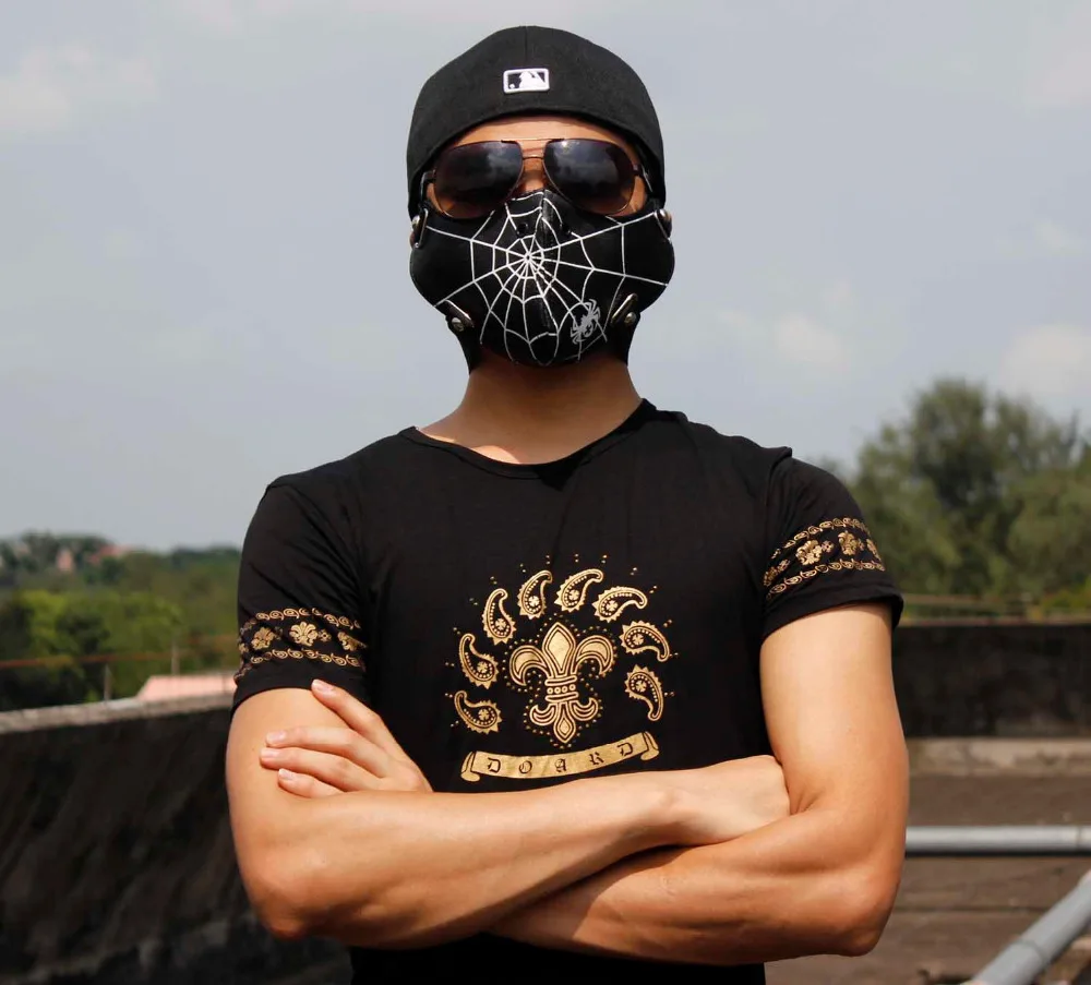 Человек-паук стимпанк байкер кожа полумаска для лица маскарадный черный |