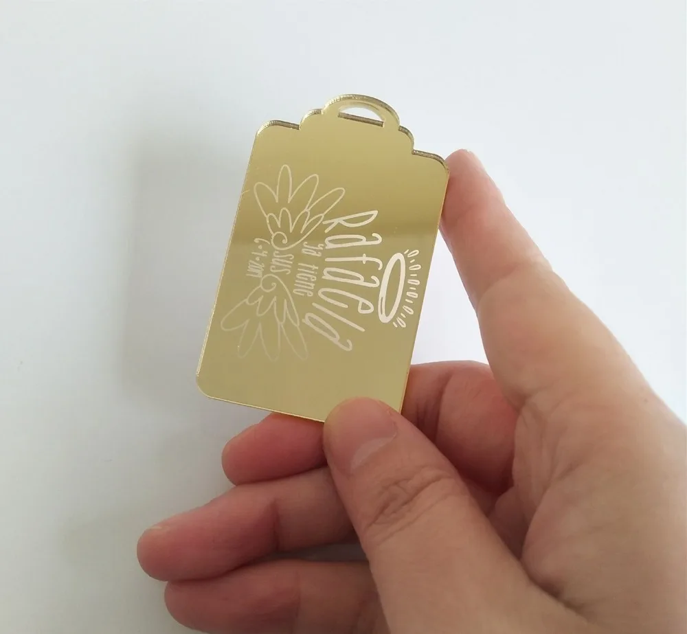 Индивидуальные имена акриловая зеркальная бирка спасибо открытка