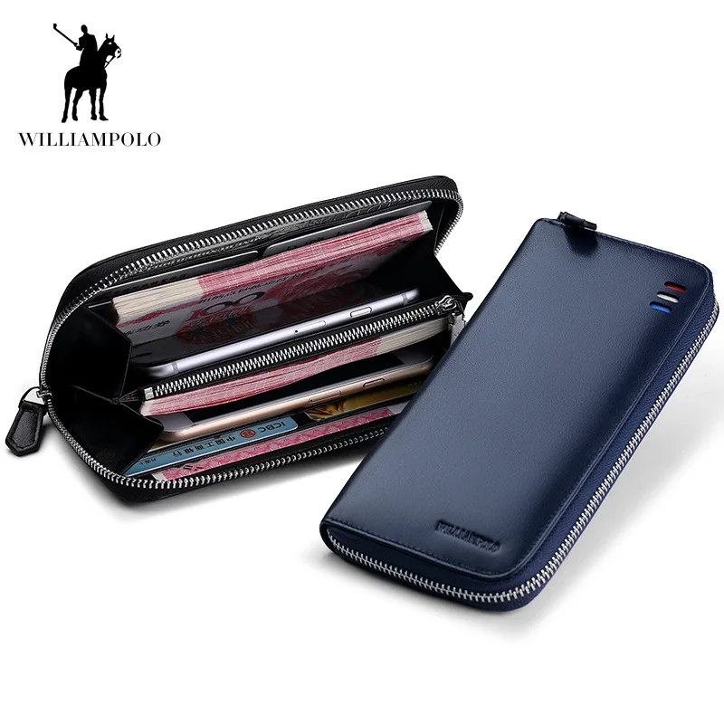 Williampolo новые кошельки из натуральной кожи Бизнес Для мужчин кошелек перекрестной