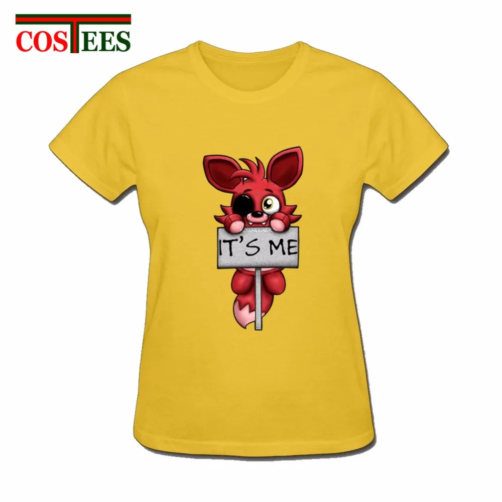 Camiseta футболка FNAF плюшевая Foxy Женская Летняя хлопковая в стиле хип хоп футболки с