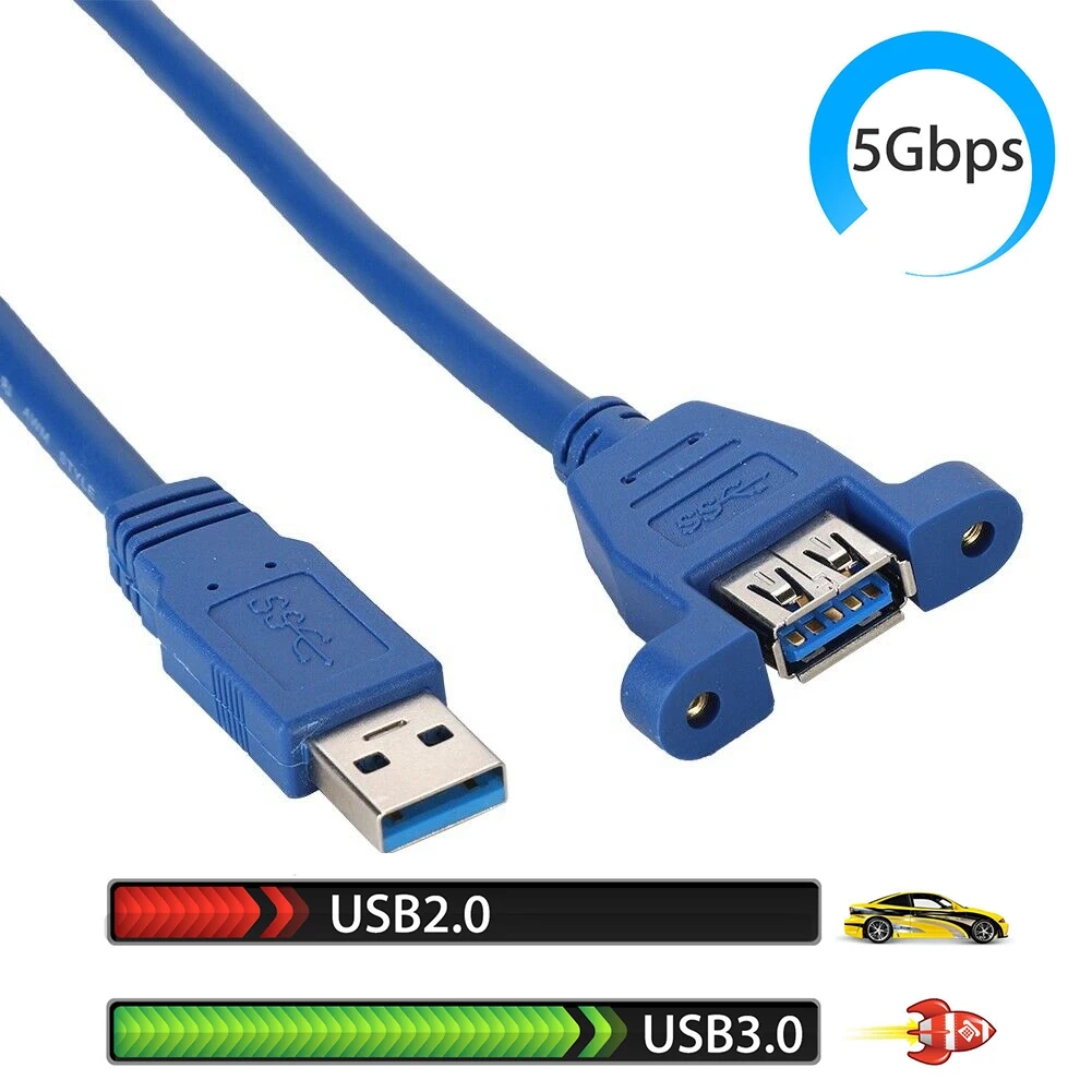 USB 3 0 удлинитель штекер гнездо литая Панель Крепление Удлинительный кабель 6 м 1 5