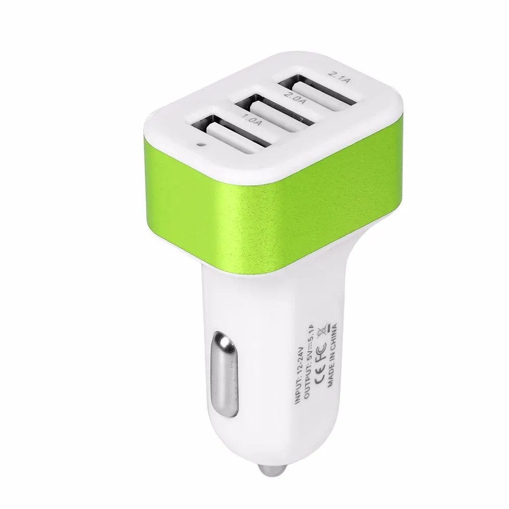 3 port USB Car Charger For Mobile phone adapter for iphone 6S 7 8 X Samsung Huaei Xiaomi Redmi Car-charger Adapter | Мобильные