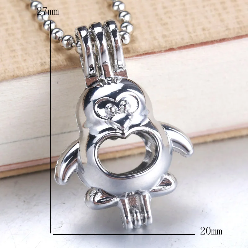 6 шт яркий Пингвин жемчужная клетка бусина для изготовления украшений кулон