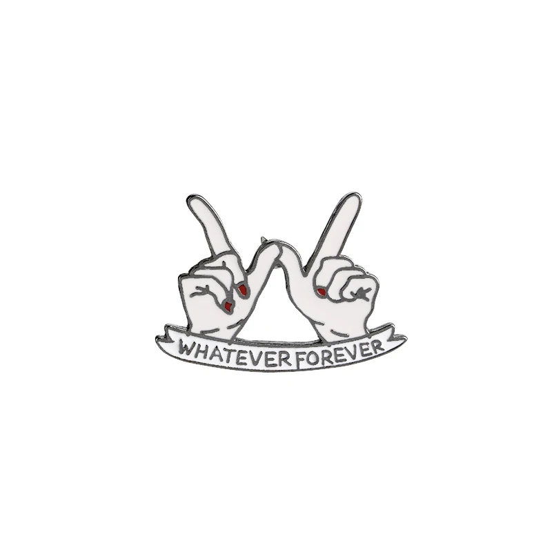 Коллекция жестов! Эмалированные значки Броши с надписью на языке Whatever Forever Heart