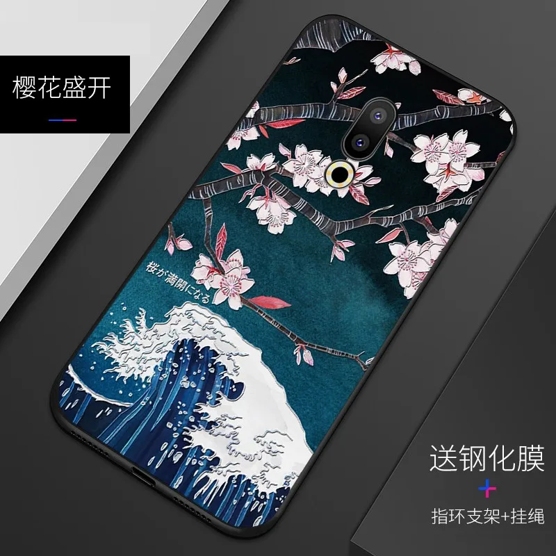 Рельефный Винтажный чехол в японском и восточном стиле для Meizu 16th Plus 16thplus Snow Mountain