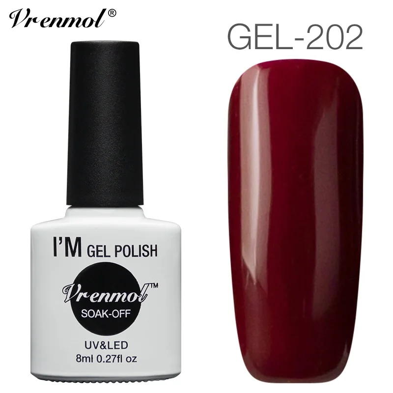Vrenmol яркие винно красные цвета лак для ногтей личная гигиена гель дизайна нужно