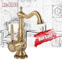 1PC HC-8003 High Quality New Arrival 1988g Continental Antique copper ceramic cartridge Hot and Cold Water basin faucet