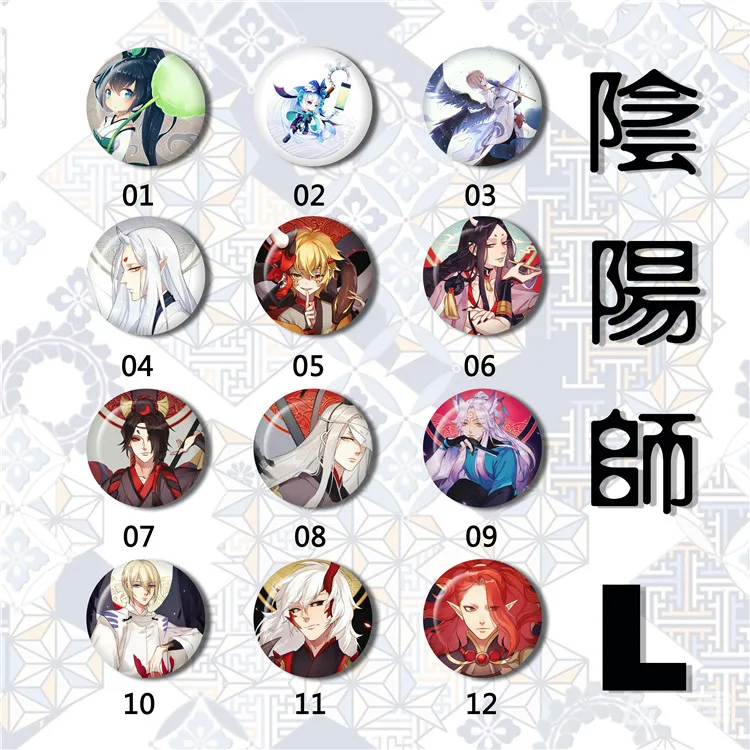 ZXFJXR 58 мм 6 шт./компл. Onmyoji Kagura Hotaru SSR Gog Tenkou Abe Shikigami брошь на рюкзаке значки значок