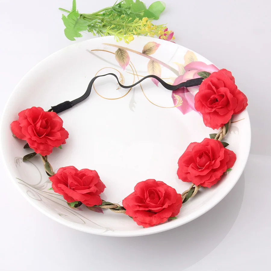 Женский свадебный ободок с пионами M MISM цветочной гирляндой в богемном стиле