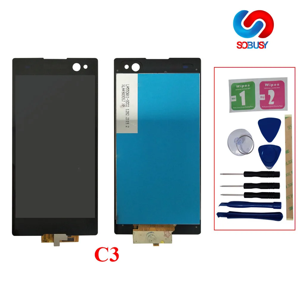 ЖК монитор для SONY Xperia C3 D2533 D2502LCD Tela сенсорный экран дисплей дигитайзер сенсор
