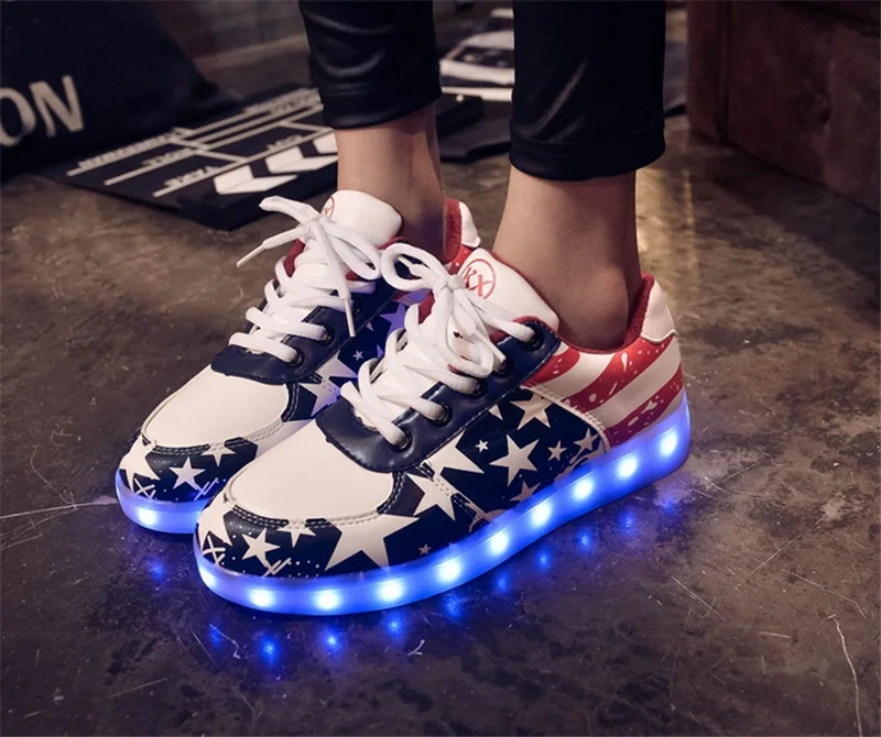 2017 Hot Sale Unisex Led led mens Shoes For Adults LED Casual USB Glowing Higth Quality Lace Up couple Luminous | Обувь