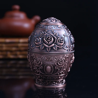Red Bronze 11*5 см Европейский стиль Автоматическая коробка для зубочисток модное яйцо металлическая винтажная Подставка Для Зубочисток Диспенсер Для Зубочисток коробки - Цвет: Red Bronze