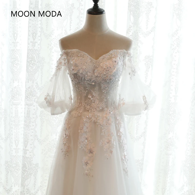 Boho Винтаж кружево свадебное платье 2019 Невесты Простой sheap свадебные Настоящее