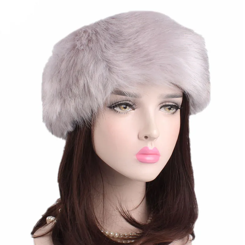 Банданы, зимняя меховая Теплая повязка на голову, шапка из лисьего меха, головной убор из искусственного меха, теплые женские наушники, тюрбан, повязка для волос, аксессуары для волос