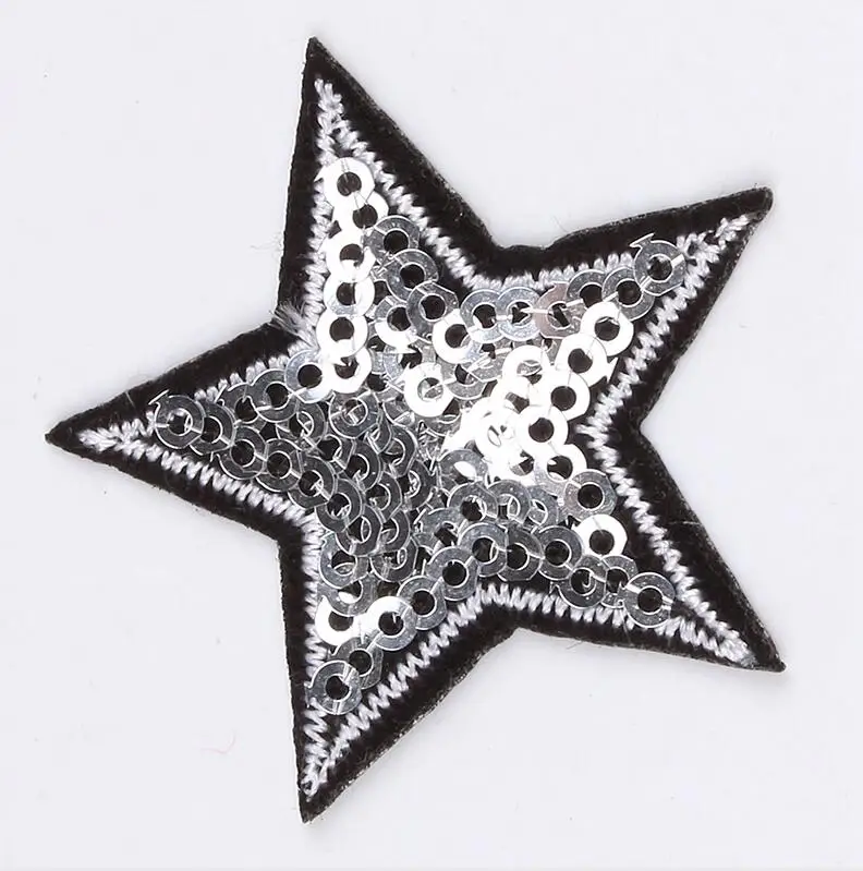 4.3 X 4.3CM 10 шт./лот, нашивка в виде мультяшной звезды кокосовой пальмы для маленькой девочки, Пришивные наклейки на одежду, сделай сам, аппликация из ткани для джинсового платья и штанов - Цвет: 4.3 X 4.3CM