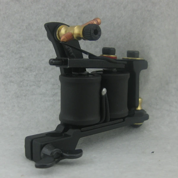 Новинка 2016 профессиональная тату машина 10 бородавок катушки чугунная черная