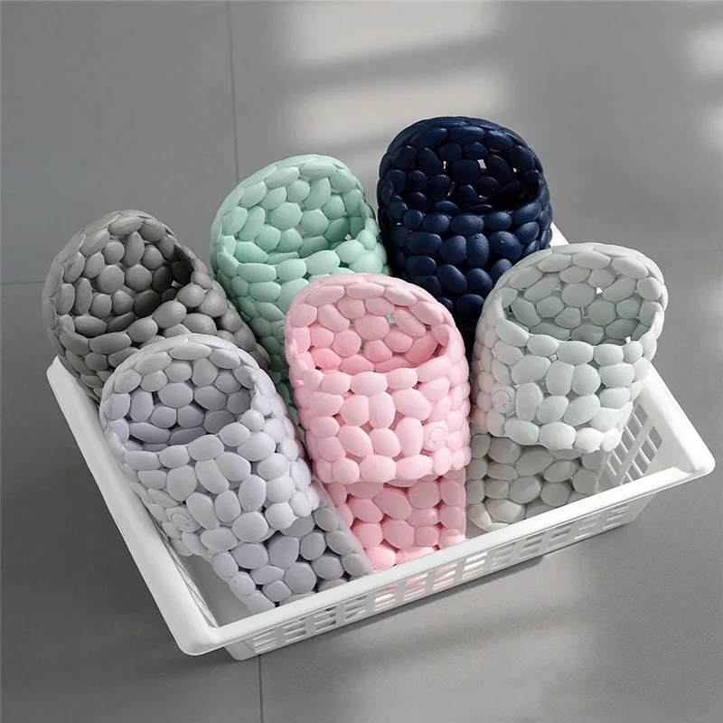 Тапки женские массажные однотонные утечки из ПВХ мягкие Нескользящие для душа