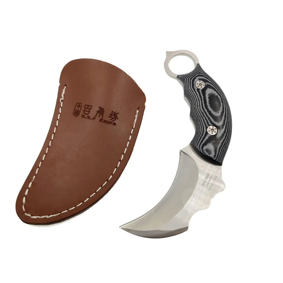 black with leather Swayboo Открытый нож Karambit охотничьи ножи инструмент для кемпинга тактический нож для выживания нож из нержавеющей стали Скорпион коготь нож оболочка - Цвет: black with leather