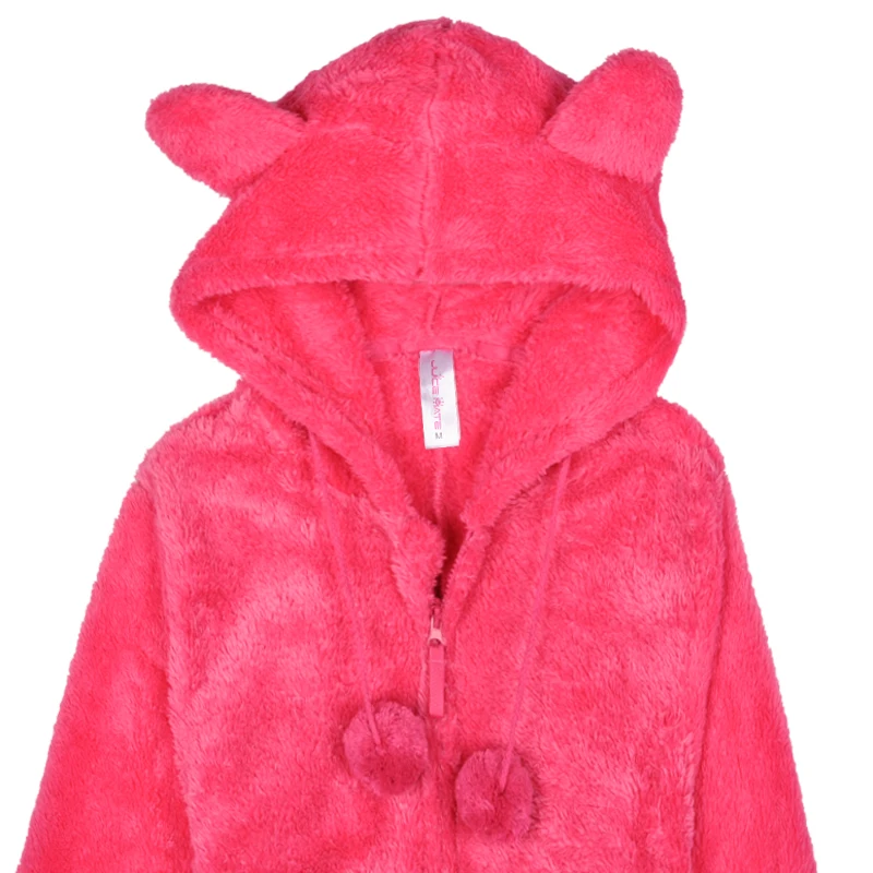 JuiceMate Зима Теплая С Капюшоном Пижамы Комбез Onesie Комбинезон Животных Уши Пушистые