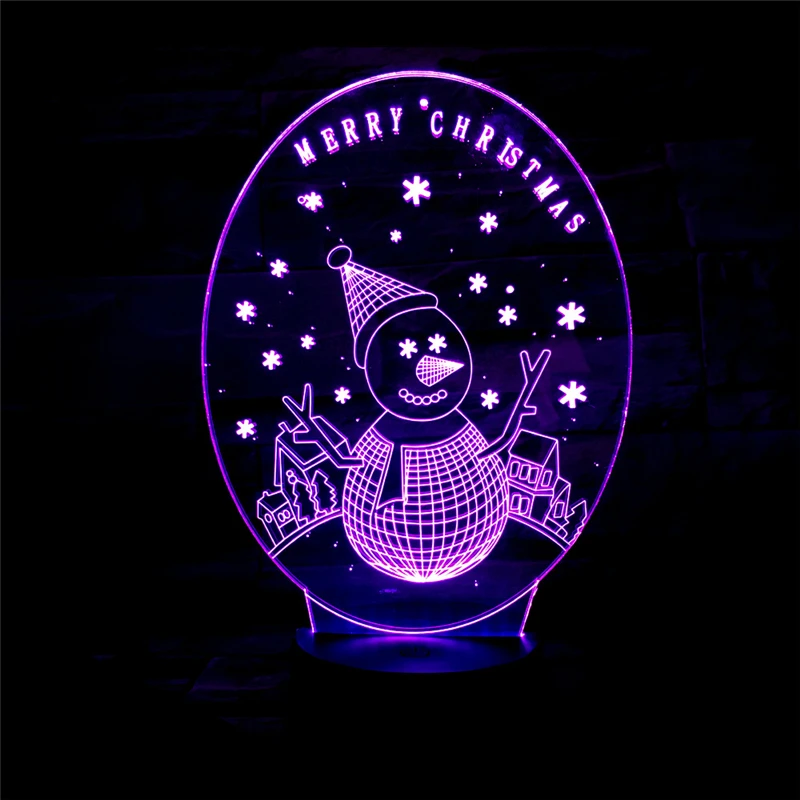 Snowman 3D Illusion Light Christmas LED USB Table Desk Lamp Night Awesome Xmas Gift Home Bedroom Decoration | Лампы и освещение